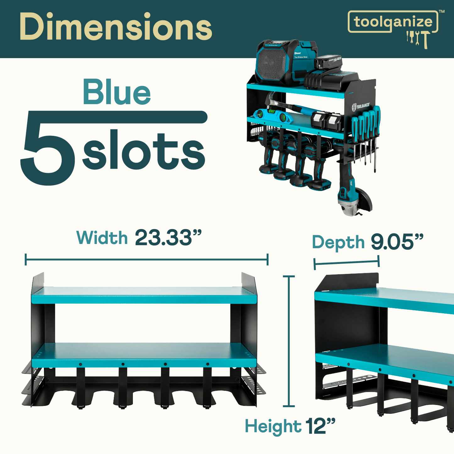 Toolganize Power Tool Organizer - 5 Slot